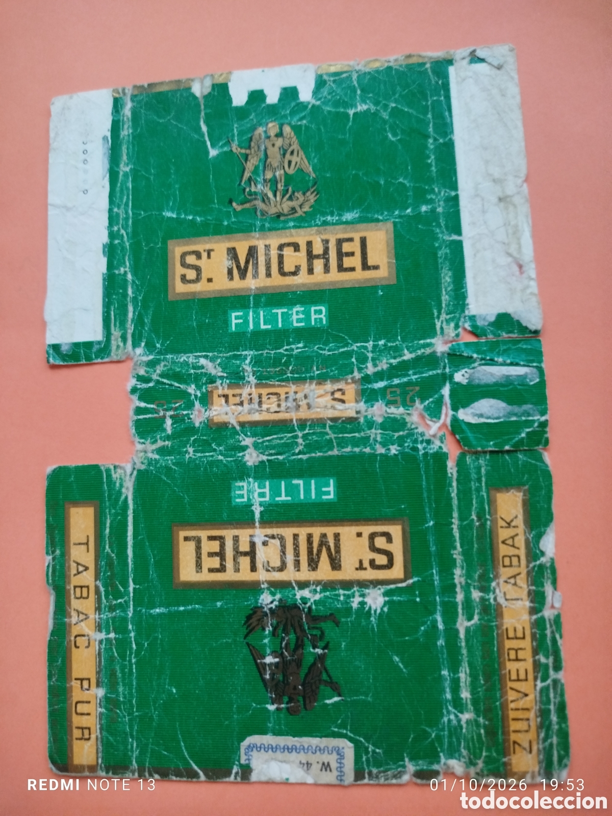 Paquetes de tabaco: antiguo paquete tabaco vacio en plancha ,S.MICHEL