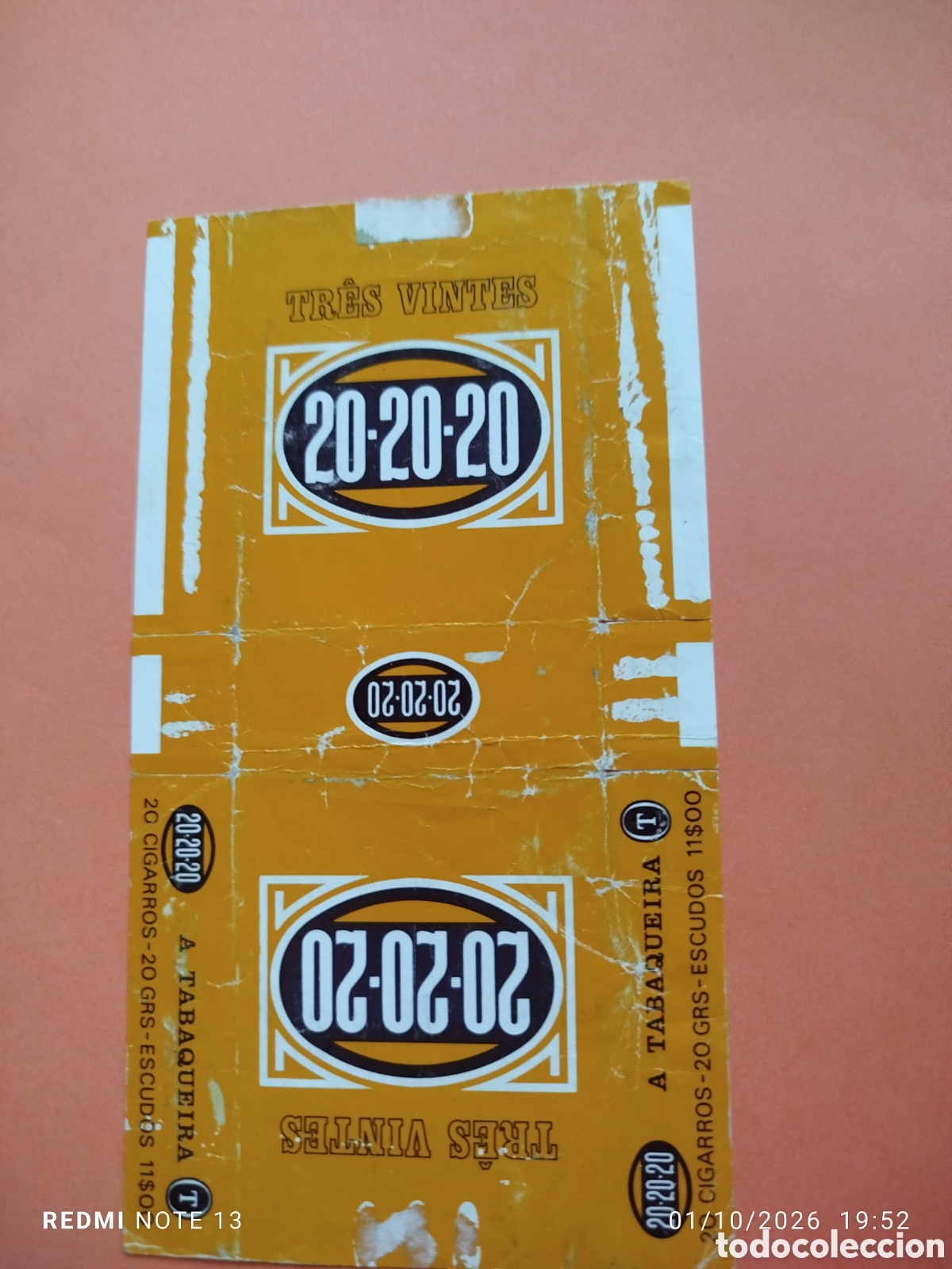 Paquetes de tabaco: antiguo paquete tabaco vacio en plancha ,20-20-20 TRES VEINTES