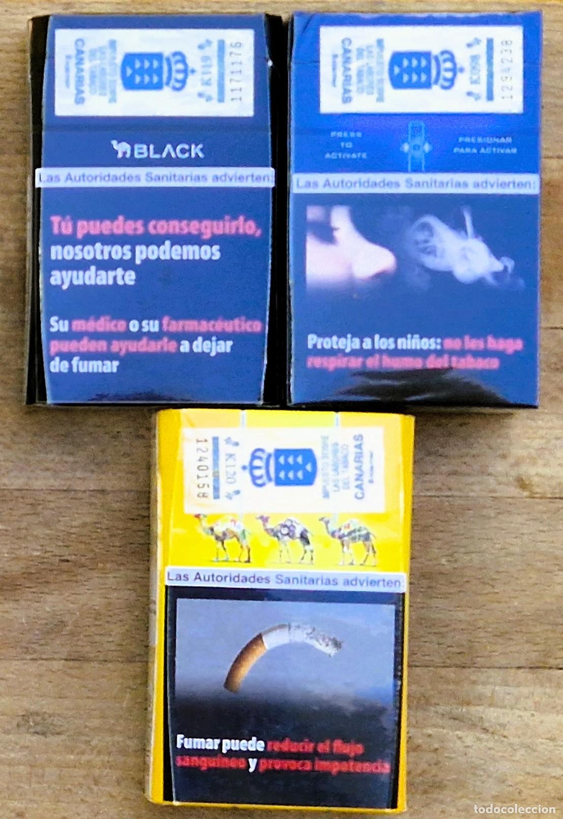 Paquetes de tabaco: CAMEL: Espa&ntilde;a, tres paquetes sello fiscal Canarias, sin abrir. PERFECTOS. - CLC