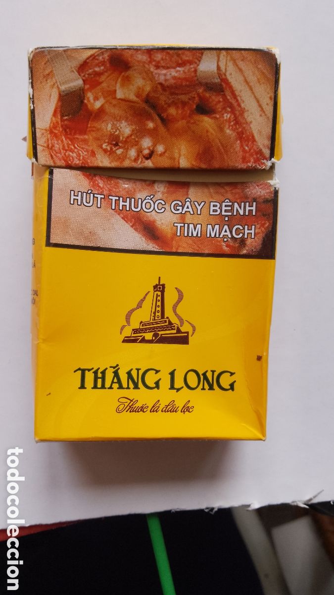 Paquetes de tabaco: TH&Auml;NG LONG . TABACO . TOBACCO . VIETNAM . PAQUETE VA&Ccedil;IO . DURO
