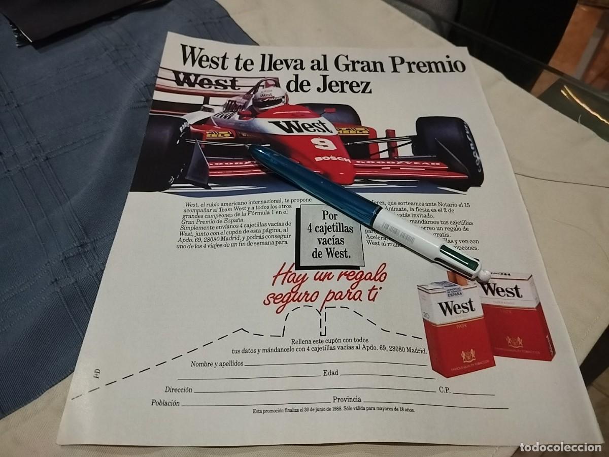 Paquetes de tabaco: TABACO WEST CLIPPING ANUNCIO PUBLICIDAD REVISTA 1988