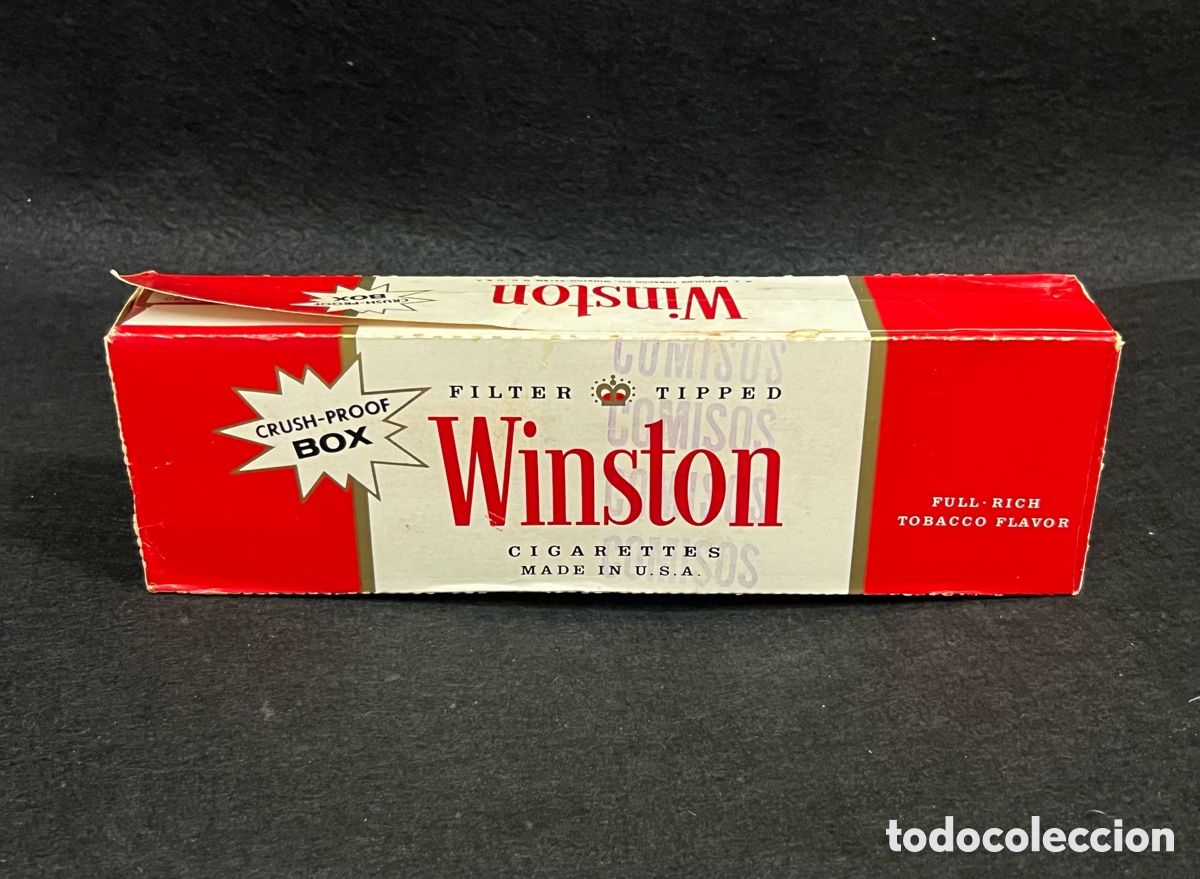 Paquetes de tabaco: WINSTON ANTIGUO CART&Oacute;N DE TABACO 10 CAJETILLAS CIGARROS COMISOS PAQUETE CIGARRILLOS PRECINTADO.