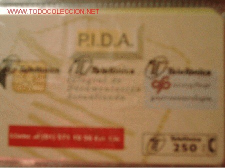Cartes T&eacute;l&eacute;phoniques de collection: ESPA&Ntilde;A 1996-37-C  P.I.D.A.(II)