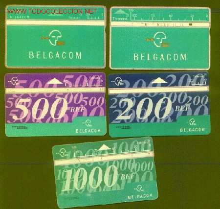 Sammlung von Telefonkarten: 5 TARJETAS TELEF&Oacute;NICAS DE B&Eacute;LGICA