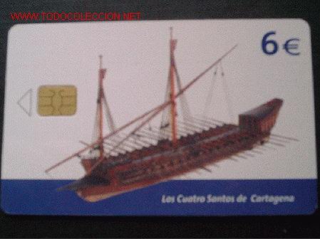 Carte telefoniche di collezione: BARCO LOS CUATRO SANTOS DE CARTAGENA