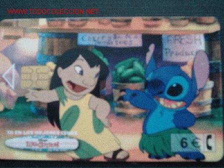 Tarjetas telef&oacute;nicas de colecci&oacute;n: LILO Y STICH 6 EUROS - Foto 1