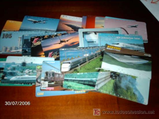 Collection telephone cards: 24 TT DE TRENES Y AVIONES DE JAPON