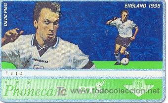 Cartes T&eacute;l&eacute;phoniques de collection: 16-dep9. BT Phonecard. Futbol England 1996. David Platt