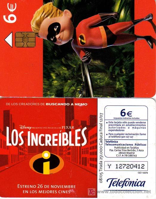 Tarjetas telef&oacute;nicas de colecci&oacute;n: TT USADA: 2005-08 LOS INCREIBLES - Foto 1