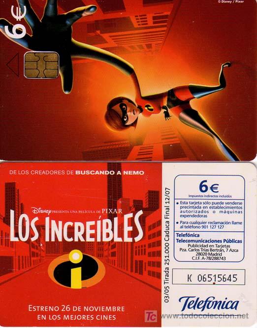 Tarjetas telef&oacute;nicas de colecci&oacute;n: TT USADA: 2005-03 LOS INCREIBLES - Foto 1