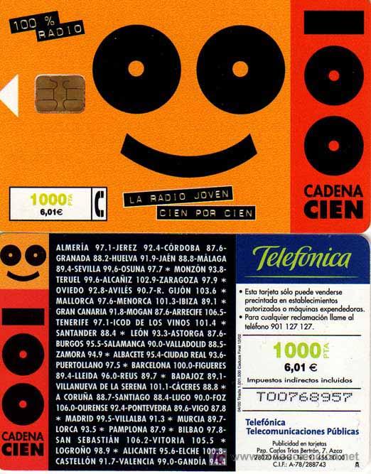 Tarjetas telef&oacute;nicas de colecci&oacute;n: TT USADA: 2000-04 CADENA CIEN - Foto 1