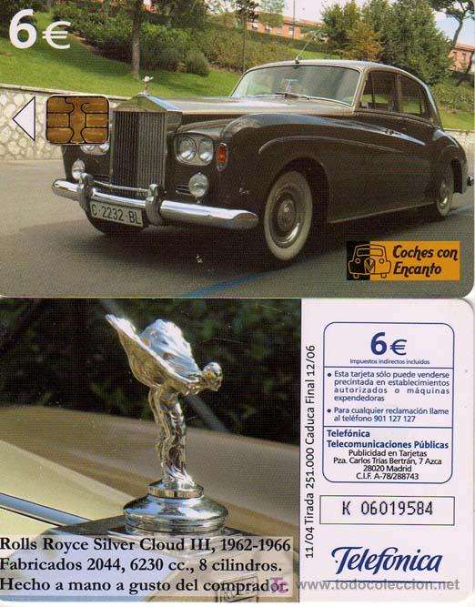 Tarjetas telef&oacute;nicas de colecci&oacute;n: TT USADA: 2004-11 ROLLS ROYCE SILVER CLOUD III - Foto 1
