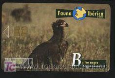 Carte telefoniche di collezione: tarjeta telef&oacute;nica - fauna ib&eacute;rica (buitre negro)