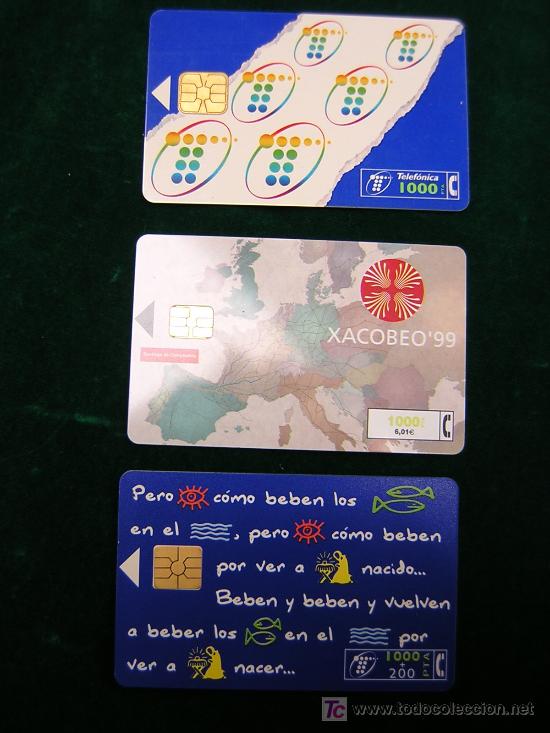 Carte telefoniche di collezione: Lote de 3 TARJETAS TELEFONICAS USADAS-DIFERENTES