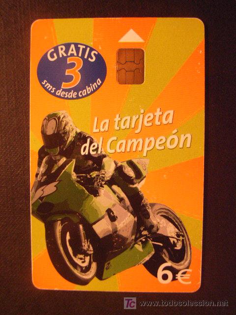 Carte telefoniche di collezione: ESPA&Ntilde;A. TARJETA USADA . MOTO.LA TARJETA DEL CAMPEON