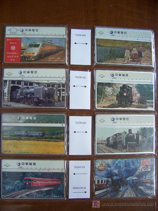 Collection telephone cards: TAIWAN 8 TT DE TRENES
