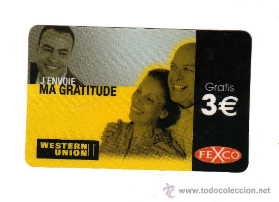 Tarjetas telef&oacute;nicas de colecci&oacute;n: WESTERN UNION 3&euro; - Foto 1