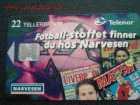 Cartes T&eacute;l&eacute;phoniques de collection: NORUEGA. REVISTAS DE FUTBOL.