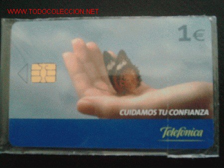 Cartes T&eacute;l&eacute;phoniques de collection: ESPA&Ntilde;A 2005. CUIDAMOS TU CONFIANZA. MARIPOSA