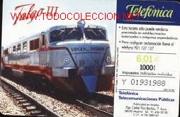 Tarjetas telef&oacute;nicas de colecci&oacute;n: tarjeta telef&oacute;nica talgo - Foto 1
