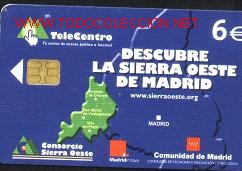 Tarjetas telef&oacute;nicas de colecci&oacute;n: tarjeta telef&oacute;nica- sierra oeste madrid