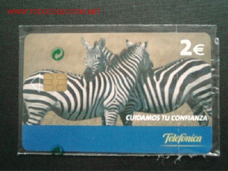 Cartes T&eacute;l&eacute;phoniques de collection: ESPA&Ntilde;A.  N&ordm; 5-29-C.  SERVICIO DE ATENCION AL CLIENTE . CEBRAS