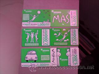 Cart&otilde;es de telefone de cole&ccedil;&atilde;o: 6  TARJETAS DE AMENA EN PESETAS............COLECCION COMPLETA