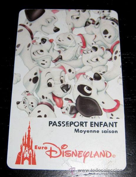 Cart&otilde;es de telefone de cole&ccedil;&atilde;o: TARJETA DE ENTRADA A  EUROS DISNEYLAND PARIS PASSEPORT ENFANT - 101 DALMATAS