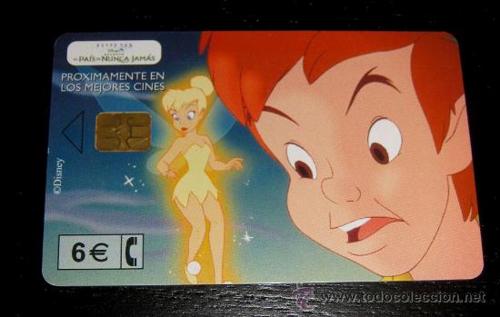 Tarjetas telef&oacute;nicas de colecci&oacute;n: TARJETA TELEFONICA PETER PAN Y CAMPANILLA - REGRESO AL PAIS DE NUNCA JAMAS - 6 EUROS