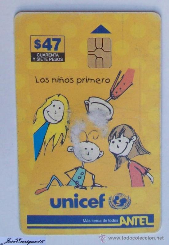 Cartes T&eacute;l&eacute;phoniques de collection: UNICEF - TARJETA ANTEL URUGUAY, LOS DERECHOS DE LOS NI&Ntilde;OS.
