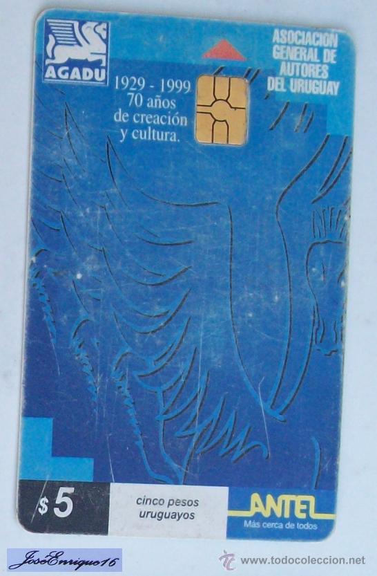 Cartes T&eacute;l&eacute;phoniques de collection: ASOCIACION GENERAL DE AUTORES DEL URUGUAY, AGADU. 1929-1999 -  70 ANIVERSARIO