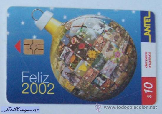 Cartes T&eacute;l&eacute;phoniques de collection: URUGUAY, TARJETA FELIZ 2002.