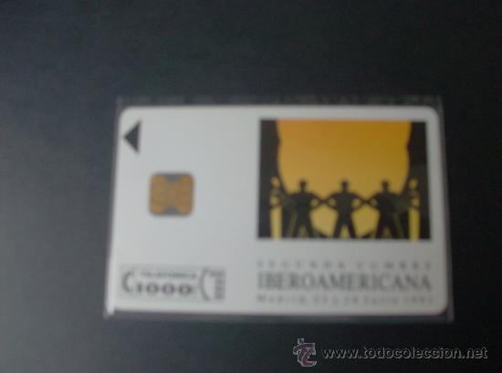 Collection telephone cards: TARJETA TELEFONO NUEVA  ESPA&Ntilde;A EMISION PRIVADA, SEGUNDA CUMBRE IBEROAMERICANA, P-003 MARCOBAL 07/92