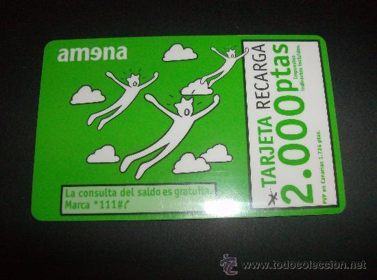 Tarjetas telef&oacute;nicas de colecci&oacute;n: TARJETA RECARGA AMENA 2000 PESETAS  VALIDEZ HASTA 31-01-2002