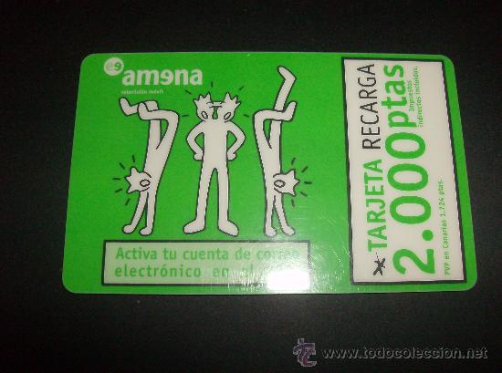 Tarjetas telef&oacute;nicas de colecci&oacute;n: TARJETA RECARGA AMENA 2000 PESETAS  VALIDEZ HASTA 31-01-2002 PLASTICO