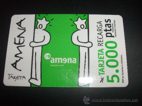 Tarjetas telef&oacute;nicas de colecci&oacute;n: RECARGA AMENA 5000 PESETAS  VALIDEZ HASTA 31-01-2002 PLASTICO GYD IBERICA
