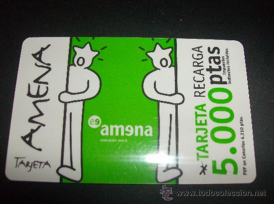 Tarjetas telef&oacute;nicas de colecci&oacute;n: RECARGA AMENA 5000 PESETAS  VALIDEZ HASTA 31-01-2002 PLASTICO