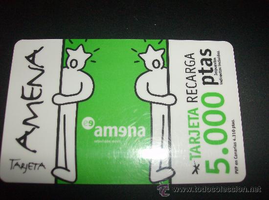 Tarjetas telef&oacute;nicas de colecci&oacute;n: RECARGA AMENA 5000 PESETAS  VALIDEZ HASTA 31-01-2002 PLASTICO LETRA DISTINTA