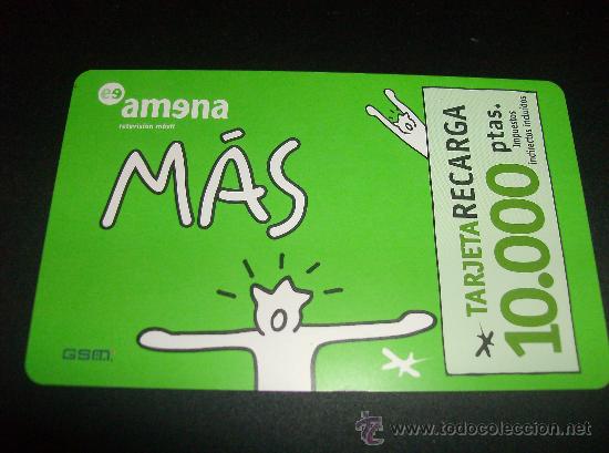 Tarjetas telef&oacute;nicas de colecci&oacute;n: RECARGA AMENA 10000 PESETAS  VALIDEZ HASTA ENERO DEL 2001 CARTON PASTIFICADO