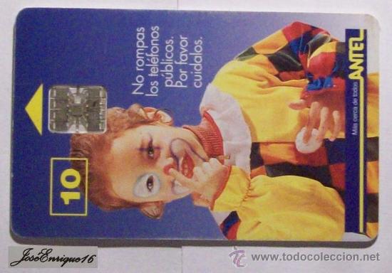 Carte telefoniche di collezione: URUGUAY - TARJETA TELEFONO - PHONE CARD - ANTEL  TC  19a - CUIDA LOS TELEFONOS