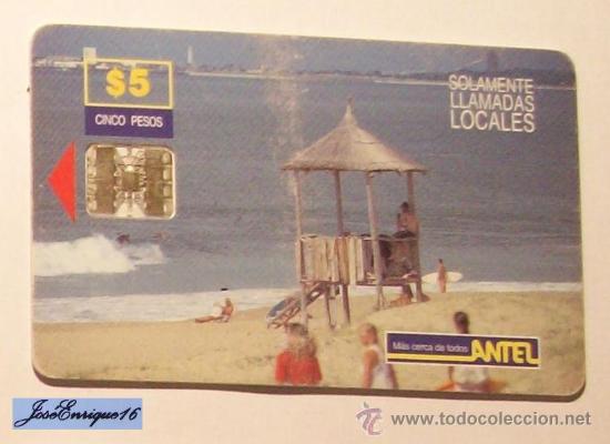 Carte telefoniche di collezione: URUGUAY - TARJETA TELEFONO - PHONE CARD - ANTEL  TC  27a - PLAYA LA PEDRERA