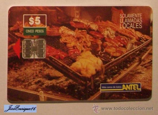 Cartes T&eacute;l&eacute;phoniques de collection: URUGUAY - TARJETA TELEFONO - PHONE CARD - ANTEL  TC  37a - EL ASADO, PLATO PREDILECTO