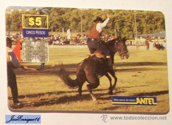 Carte telefoniche di collezione: URUGUAY - TARJETA TELEFONO - PHONE CARD - ANTEL  TC  45a - DOMA CABALLO, HORSE, CHEVAL