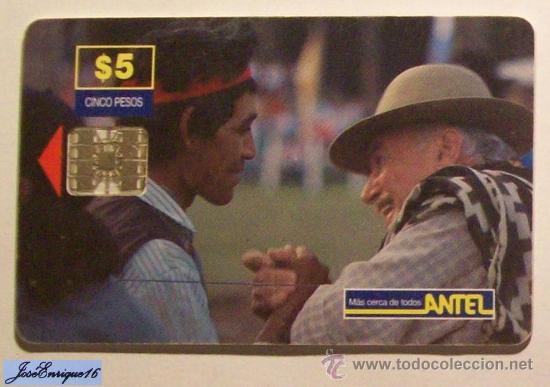 Carte telefoniche di collezione: URUGUAY - TARJETA TELEFONO - PHONE CARD - ANTEL  TC  46a - GAUCHOS, Cowboy