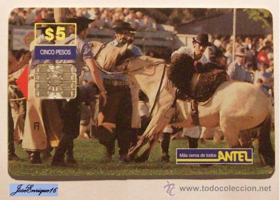 Carte telefoniche di collezione: URUGUAY - TARJETA TELEFONO - PHONE CARD - ANTEL  TC  47a - TRADICION CABALLOS, HORSE TRADITION, CHEV