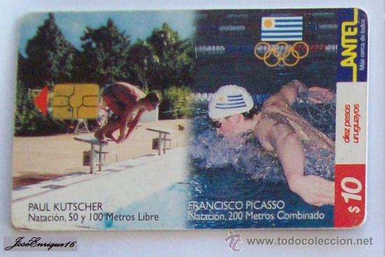 Carte telefoniche di collezione: TC 136a JUEGOS OLIMPICOS, NATACION - OLYMPIC GAMES, SWIMMING - Jeux Olympiques, NATATION - URUGUAY,