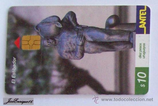 Cart&otilde;es de telefone de cole&ccedil;&atilde;o: TC 174a MONUMENTO AL ESTIBADOR - MONUMENT &agrave; l'arrimage -  STOWAGE - ANTEL, URUGUAY (J.PAGANI) MONTEV
