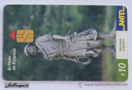 Cart&otilde;es de telefone de cole&ccedil;&atilde;o: TC 175a MONUMENTO - MONUMENT - PEON DE ESTANCIA, MONTEVIDEO, URUGUAY - ANTEL (FEDERICO ESCALADA)