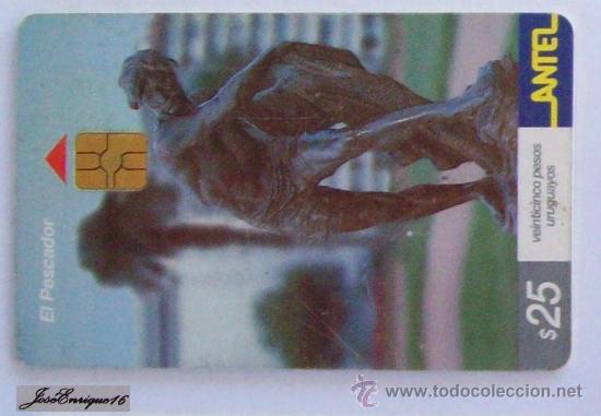Cartes T&eacute;l&eacute;phoniques de collection: TC 177a FISHERMAN - P&Ecirc;CHEUR - MONUMENT , PESCADOR. MONTEVIDEO, PEDRO ASTORRI. URUGUAY, ANTEL.
