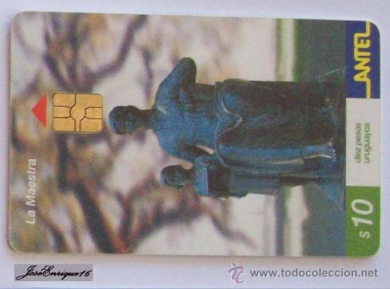 Cartes T&eacute;l&eacute;phoniques de collection: TC 179a THE MASTER - LE MAITRE - MONUMENTO A LA MAESTRA, MONTEVIDEO. ANTEL , URUGUAY.